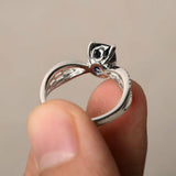 2.5ct Cushion Blue Sapphire Engagement Ring 14k White Gold Over Diamond Accent