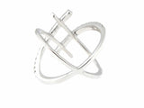 1ct Round Cut Diamond Two X Bypass Shape Unique Women Ring 14k White Gold Finish
