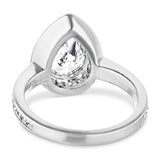 2.1ct Pear Cut Simulated Diamond Halo Engagement Ring 14k White Gold Plated