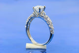 2ct Round Diamond Engagement Ring Vintage Solitaire Milgrain 14k White Gold Over