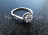 2.4ct Round Cut Moissanite Swirl Twist Engagement Ring 14k White Gold Plated