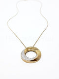 0.2ct Round Cut Moissanite Swirl Circle Pendant 14k Yellow Gold Plated NO CHAIN