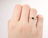 0.12ct Baguette Cut Simulated Emerald Minimalist Wed Band 14k Yellow Gold Plated