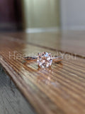 1ct Round Cut Simulated Peach Morganite Solitaire Ring 14k Yellow Gold Plated