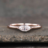 0.5ct Engagement Ring Marquise Cut Diamond Minimalist Design 14k RoseGold Finish