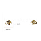 0.01ct Round Cut Moissanite Polar Bear Stud Earrings Women 14k YellowGold Plated