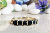 2ct Princess Cut Black Diamond Milgrain Stackable Band 14k Yellow Gold Finish