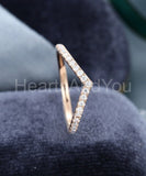 0.2ct Round Cut Moissanite Chevron Women Wedding Band 14k Yellow Gold Plated