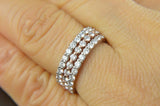 6Ct Round Cut DVVS1 Diamond Stackable Trio Wedding Band 14K Dual Gold Finish