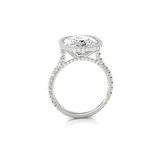 5Ct Cushion Cut Diamond Halo Solitaire Engagement Ring 18K White Gold Finish