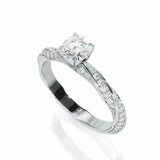 3Ct Round Cut Diamond Twist Shank Solitaire Engagement Ring 14K White Gold Over