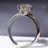 2.1ct Round Cut Diamond Engagement Ring 14k White Gold Finish Lotus Flower Style
