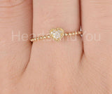 0.3ct Round Cut Moissanite Minimalist Cluster Women Ring 14k Yellow Gold Plated