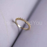 0.5ct Round Cut Moissanite Minimalist Crown Wedding Band 14k Yellow Gold Plated