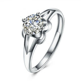 0.6ct Round Cut VVS1D Diamond Engagement Ring 14k White Gold Finish Split Shank