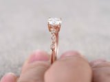 0.8ct Round Cut Diamond Vintage Solitaire Engagement Ring 14k Rose Gold Finish