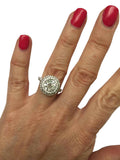 4.5ct Round Cut Diamond Engagement Ring Dual Halo Cocktail 14k White Gold Finish