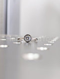 0.5ct Round Cut Moissanite Bezel Set Solitaire Women Ring 14k White Gold Plated