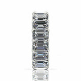 5ct Emerald Cut Diamond Eternity Band Ring 14k White Gold Finish