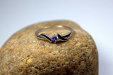 0.2ct Engagement Ring Round Cut Blue Tanzanite Solitaire 14k White Gold Finish