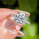 2.2ct Round Cut Moissanite Solitaire with Accents Ring 14k White Gold Plated