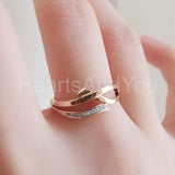0.1ct Oval Cut Simulated Diamond Infinity Engagement Ring 14k Rose Gold Plated