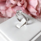 0.55ct Round Cut Moissanite Solitaire with Accents Ring 14k White Gold Plated