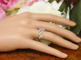 Love Antique Style Engagement Ring 1ct Round Cut Diamond 14k White Gold Finish