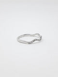 0.3ct Round Cut Moissanite Wave Stackable Wedding Band 14k White Gold Plated