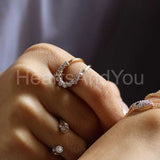 0.5ct Round Cut Moissanite Open Cuff Cocktail Engage Ring 14k Yellow Gold Plated