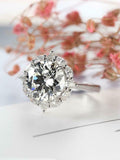 Halo Unique Solitaire Engagement Ring 2.5ct Round Cut Diamond 14k WhiteGold Over