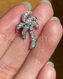 1ct Round Cut Moissanite Palm Tree Pendant 14k White Gold Plated NO CHAIN