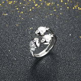 2ct Round Cut Diamond Engagement Ring 14k White Gold Finish 3 Fishes Solitaire