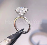 2.1ct Round Cut Moissanite Solitaire with Accents Ring 14k White Gold Plated
