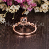 1ct Oval Cut Simulated Morganite Milgrain Engagement Ring 14k Rose Gold Plated