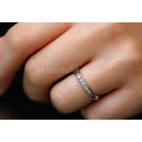 0.15ct Round Cut Moissanite Channel Set Women Wedding Band 14k White Gold Plated