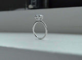 Halo Solitaire with Accents Engagement Ring 2ct Round Diamond 14k WhiteGold Over