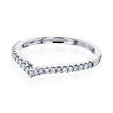 0.15ct Round Cut Moissanite Anniversary Women Wedding Band 14k White Gold Plated