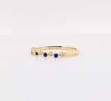 0.5ct Round Cut Simulated Blue Sapphire Wave Wedding Band 14k Yellow Gold Plated