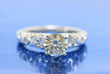 2ct Round Diamond Engagement Ring Vintage Solitaire Milgrain 14k White Gold Over