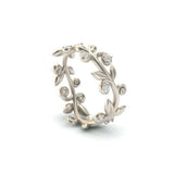1ct Round Cut Diamond Wedding Ring Band Floral Leaf Inspired 14k White Gold Over