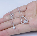 1.2ct Round Cut Moissanite Ladybug Pendant with Chain 14k White Gold Plated