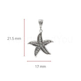 0.12ct Round Cut Moissanite Star Fish Pendant 14k White Gold Plated NO CHAIN