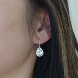 1ct Pear Cut Diamond Tear Drop Stud Hook Earrings Women 14k White Gold Finish