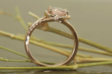 1.2ct Round Cut Peach Morganite Engagement Ring 14k Rose Gold Finish Split Shank