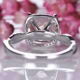 2ct Cushion Cut Peach Morganite Engagement Ring Halo Infinity 14k WhiteGold Over