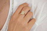 2ct Baguette Cut Diamond Enchanting Art Deco Cocktail Ring 14k Yellow Gold Over