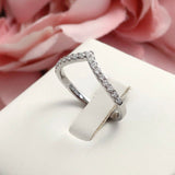 0.45ct Round Cut Moissanite Curved Women Wedding Band 14k White Gold Plated