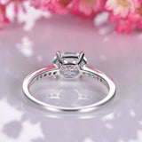 1.5ct Oval Cut Diamond Engagement Ring East West Solitaire 14k White Gold Finish