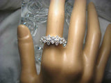 Cluster Vintage Engagement Ring 2.2ct Cushion Cut Diamond 14k White Gold Finish